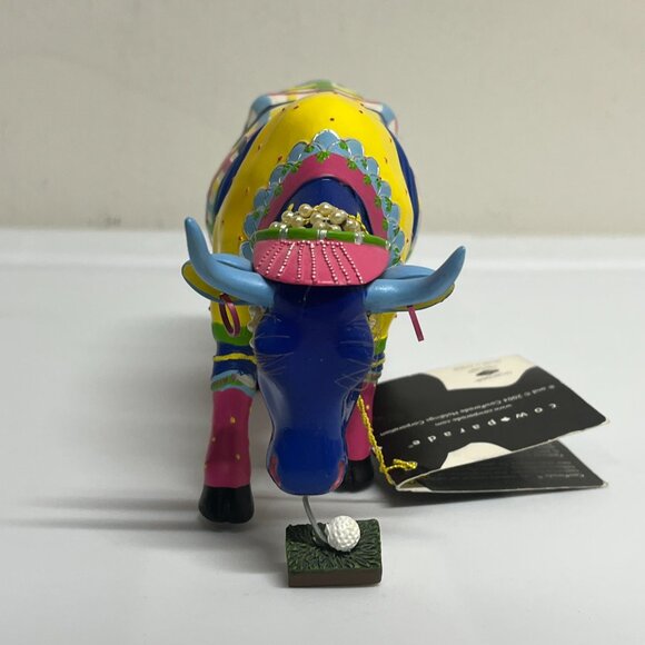 Cow Parade Miss Udder Putter Golfing Cow #7702 Team Atlanta Resin Figure - Picture 7 of 9